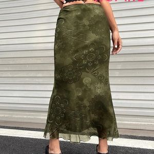 green mesh mermaid skirt